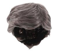 HONITANO Perruque Courte Grise pour Homme Synthétique Résistante Chaleur Style Moderne avec Séparation Oblique Confortable et Légère pour Cosplay et Usage Quotidien
