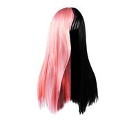 HONITANO Perruques -noires -roses Cheveux Synthétiques Dégradées Pour Maquillage Et Cosplay