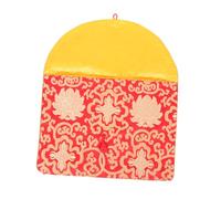 HONITANO Pochette Brocart de Soie avec Fermeture Nœud Chinois Enveloppe de Rangement pour Documents et Textes Bouddhistes Design Classique Rouge Élégant