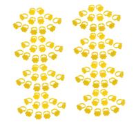HONITANO Pots de Colle pour Application Précise Hexagonaux Jaunes en Plastique, 250 Pièces 7 Compartiments Nid D'abeille, Technologie de Solidification Retardée pour Extensions de Cils