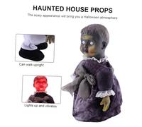 HONITANO Poupée Dhorreur Halloween à Induction Décor Lumineux Effrayant avec Marche Automatique Accessoire Scène pour Fête sans Batterie