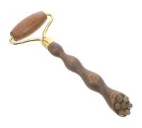 HONITANO Roulette de Massage Visage Bois de Santal Vert Gua Sha et Anti-âge pour Soins des Yeux et Du Cou Massage Profondeur pour Poches et Revitalisation Peau