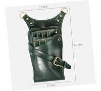 HONITANO Sac pour Coiffeur PU Vert Pochette Multi-compartiments pour Ciseaux et Peignes Organisateur et Portable pour Outils de Coiffure