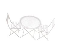 HONITANO Scale Mini Table and Garden Chair Model Compact Metal Furniture for Decoration and Toy Play