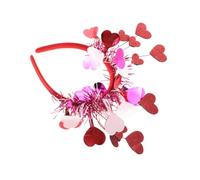 HONITANO Serre-tête Cœur Rouge pour Saint-valentin Bandeau Cheveux avec Paillettes Accessoire Tête Festif
