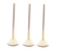 HONITANO Set de 3 Pinceaux de Maquillage Pinceau Éventail Pinceau Blush Fibres Synthétiques Faciles à Nettoyer Maquillage Accessoires Cosmétiques