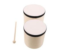 HONITANO Set de Bongos Bois avec Baguettes et Tambourins à Main Instruments de Percussion pour Débutants Apprentissage Musical Plein Air