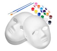 HONITANO Set de Masques à Peindre Papier pour Bricolage Kit Complet avec Masques Vierges et Pinceaux Activité Créative pour Garçon Fille Fête Costumée Halloween et Carnaval