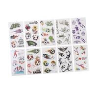 HONITANO Tatouages Temporaires De Football Garçon Et Filles 12x6.8 Cm 10 Feuilles Motifs Ballon Autocollants Visage Bras Fête Football