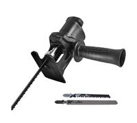 HONITANO Tête de Scie Réciproque pour Perceuse Électrique, Lame Haute Vitesse en Abs, Remplacement Rapide, Adaptée Travail du Bois et Métal, 1 Set Noir