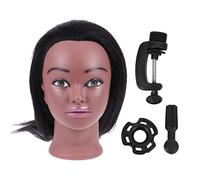 HONITANO Tête Entraînement pour Modèle de Mannequin Cheveux Naturels avec Support pour Apprentissage des Techniques de Coiffure Parfait pour Salons de Beauté Moments Créatifs Famille