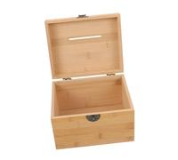 HONITANO Tirelire Bois avec Serrure Vintage Grand Coffre de Rangement Bambou et Bois pour Objets Précieux Décoration de Bureau et Maison