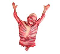 HONITANO Torse Suspendu en Latex Réaliste pour Halloween, Décoration Maison Hantée Extérieur, Accessoire Cadavre Hurlant, Corps de Torse Effrayant Demi-Corps, Blague Effrayant