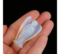 Honiwu Figurine d'ange en pierres précieuses, 3,8 cm, figurine d'ange gardien, en pierre opale, pour bureau, décoration principale, porte-bonheur, talisman