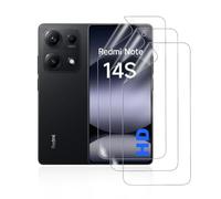 HonJenSeoa 3 Pièces Film Hydrogel pour Xiaomi Redmi Note 14S, Protection Écran TPU Souple Couverture Complète Bord à Bord, Affichage HD Haute Sensibilité Compatible avec Capteur d'Empreinte et Face ID