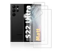 HonJenSeoa Mat Film Hydrogel pour Samsung Galaxy S22 Ultra 5G, 3 Pièces TPU Film Protection écran Matte, Flexible Film de protection d'écran, Antireflets, Anti-Traces