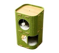 HonJiekomy Cabane pour Chat - Grotte Pliable À Double Couche - Lits pour Chat avec Balle en Peluche,Idéal intérieur Repos Sommeil Jeu Maison et Voyage