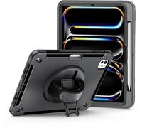 honju FIT Étui de Protection Robuste Compatible avec Apple iPad Pro 11" (2024), avec dragonne rotative, Support pour Stylet Apple Noir