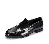 HONJWBV Chaussures habillées de Luxe à Enfiler pour Hommes Chaussures Mocassins Italiennes Authentiques pour Hommes Chaussures de Mariage Formelles Oxford en Cuir Verni Noir pour Hommes