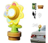 Honk Activated Bubble Machine, Car Rechargeable Automatic Sunflower Bubble Machine with Remote Control for Car Top Decoration Remote Control Will Shake Head and Spit Out Bubbles (No Liquid)