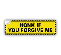 Honk If You Forgive Me Autocollant humoristique en vinyle résistant aux intempéries pour pare-chocs, camions, voitures