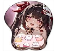 Honkai Star RailSparkle Tapis de souris antidérapant en silicone avec repose-poignet 3D, coussin ergonomique en gel pour plus de confort et de soulagement de la douleur, accessoire de bureau pour le