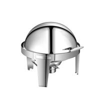 HONKERW Chafing Dish Chafing Dish Buffet Set, 6 QT Stainless Steel Chafer with Full Size Pans Round Catering Warmer Server Chauffe Plat(Silver,Full Flip Cover)