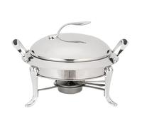 HONKERW Chafing Dish Chafing Dish Rond en Acier Inoxydable Chafer Roll Top Chafer for dîner Servant Buffet Plus Chaud avec casseroles Supports de Carburant Chauffe Plat(Silver,28cm)