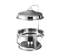 HONKERW Chafing Dish Ensemble de Buffet de réchauds 9L, réchauds en Acier Inoxydable avec Couvercle supérieur Suspendu, serveurs de Buffet et réchauds Ronds Chauffe Plat(Silver)