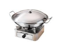 HONKERW Chafing Dish Réchaud à Alcool en Acier Inoxydable, brûleur à Esprit léger et Portable, 1 pièce, Structure de tiroir for Pique-Nique à la Maison Chauffe Plat(Silver+lid 3,24cm)