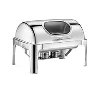 HONKERW Chafing Dish Réchauffeur de Restauration rectangulaire 9QT, Ensemble de Buffet de réchauds en Rouleau for Serveur, Chauffe-Plat Commercial for la Restauration Chauffe Plat