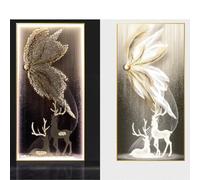 HONKERW decoration murale Wall Art Decorations Plug-in Modern LED Wall Lights Entryway Decorative Paintings Decorative Lamps For Living Room grand(Color2,50 * 100cm)