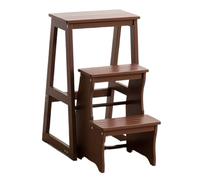 HONKERW Marche Pied Tabouret d'escalier 3 marches, Chaise d'escalier Pliante en Bois, Banc d'escalade Multifonctionnel for se Reposer ou Transporter des Objets Hauts Tabouret(Coffee)