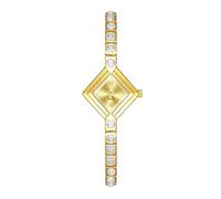 HONKERW Montres Montre à Quartz exquise, Bracelet de Luxe léger, Couleur Diamant, Cadran carré décontracté, est Un Cadeau à la Mode for Les Femmes Montre(Gold White Gold Flour)