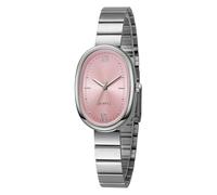 HONKERW Montres Montre à Quartz for Femme avec Bracelet en Acier et Bambou, Cadran Ovale et Chiffres Romains, idéale comme Cadeau d'anniversaire ou de Vacances. Montre(Roze)