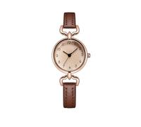 HONKERW Montres Montre-Bracelet for Femme avec en Cuir, Style rétro, à Quartz, élégante, avec Petit Cadran Rond et raffinée. Montre(Brown)