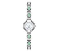 HONKERW Montres Montre de Luxe Ovale à Quartz avec incrustations de Jade, Bracelet étanche rétro, Peut être utilisée comme Cadeau for Petite Amie et Femme Montre(Green Stone Silver)