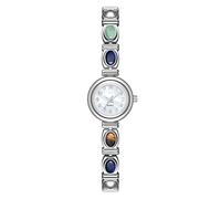 HONKERW Montres Montre de Luxe Ovale à Quartz avec incrustations de Jade, Bracelet étanche rétro, Peut être utilisée comme Cadeau for Petite Amie et Femme Montre(Colored Stone Silver)