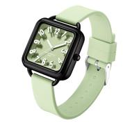HONKERW Montres Montre d'examen Simple, étanche, Grande échelle numérique, Montre à Quartz, Petite Montre fraîche avec Bracelet en Silicone, Un Simple Cadeau d'anniversaire Montre(Groen)