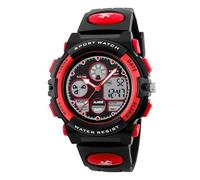 HONKERW Montres Montre électronique à Double Mouvement, Montre numérique de Sport, Multifonction, Lumineuse, étanche, idéale comme Cadeau for Homme Montre(Rot)
