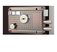 HONKERW poignée de porte Traditional Nightlatch Electro Brass Finish Standard Security Double Lock Cylinder Interlocking Locking Structure interieur(Left-opening with beveled edge)