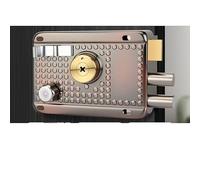 HONKERW poignée de porte Traditional Nightlatch Electro Brass Finish Standard Security Double Lock Cylinder Interlocking Locking Structure interieur(Left-opening with edge1)