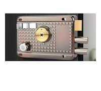 HONKERW poignée de porte Traditional Nightlatch Electro Brass Finish Standard Security Double Lock Cylinder Interlocking Locking Structure interieur(Left-opening with beveled edge1)