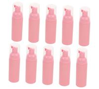HONMEET 10 Pièces Bouteilles Mousseuses Rechargeables Distributeur de Lotion Pompe Pressable pour Salle de Bain Voyage avec Pompe Rose et Capuchon Transparent