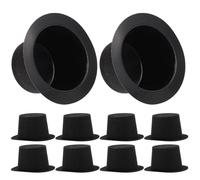 HONMEET 10 Pièces Mini Chapeaux Miniatures Noirs pour Décoration Festive de Noël Chapeaux de Magicien et Père Noël pour Bricolage Maison et Accessoires Photo