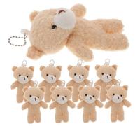HONMEET 10 Pièces Mini Ours Porte-clés Peluche Doux Décorations Suspendues Multifonctions pour Sacs Valises et Anniversaire