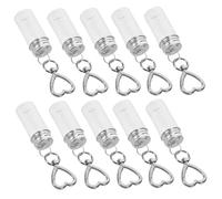 HONMEET 10 Pièces Mini Wishing Glass Bottles With Lids And Keychain Transparent Tiny Spell Jars For DIY Crafts Travel Holiday Ornaments Wedding Favors And Creative Charm Containers