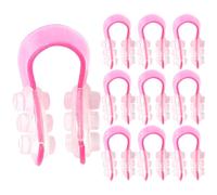 HONMEET 10 Pièces Pinces Nasales Ajustables en Silicone et Plastique Rose, Outil de Modelage du Nez Doux pour Affiner le Nez, Usage Domestique en Soirée