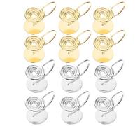 HONMEET 12 Clips de Boucles D'oreilles à Clip en Cuivre pour Oreilles Non Percées, Faciles à Utiliser et Transporter, Style pour DIY et Présents, Lot de 12 Pièces