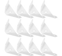 HONMEET 12 Équerres D’Angle Triangulaires Blanches en Acier Épaissi Supports D’Armoire Petites Tailles à Fixation 3 Côtés Supports de Comptoir Robustes pour Meubles Étagères et